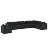 vidaXL Salon de jardin 8 pcs avec coussins R&eacute;sine tress&eacute;e Noir