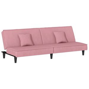 vidaXL Canap&eacute;-lit rose velours