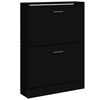 vidaXL Armoire &agrave; chaussures Noir 59x17x81 cm Bois d'ing&eacute;nierie