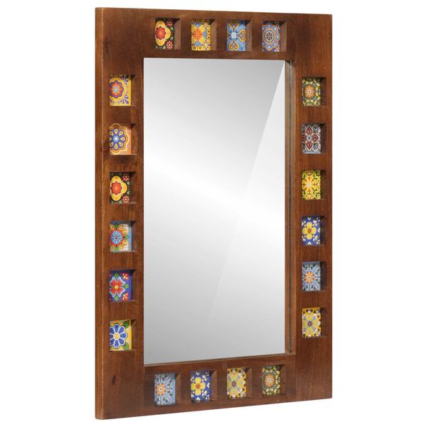 vidaXL Miroir de salle de bain avec stockage Noyer 50 x 70 x 2,5 cm