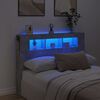 vidaXL T&ecirc;te de lit &agrave; LED gris b&eacute;ton 140x18,5x103,5cm bois d'ing&eacute;nierie