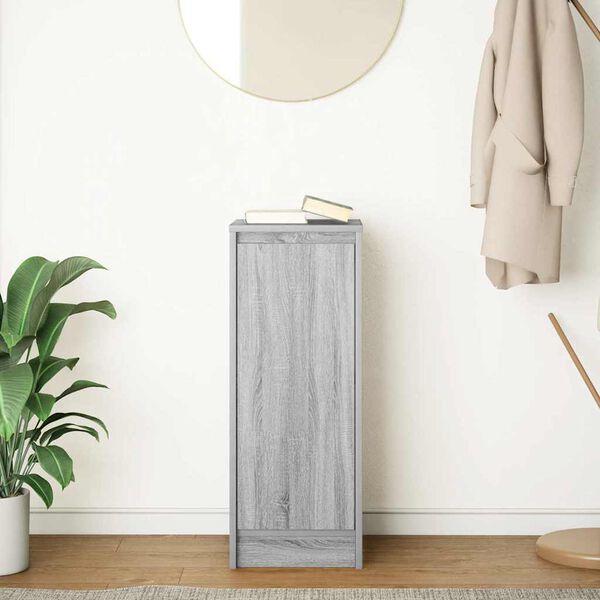 vidaXL Buffet sonoma gris 29,5x34x76 cm bois d'ing&eacute;nierie