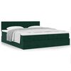 vidaXL Cadre de lit ottoman avec matelas vert fonc&eacute; 200x200 cm velours
