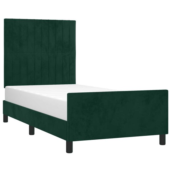 vidaXL Cadre de lit sans matelas vert fonc&eacute; 90x190 cm velours
