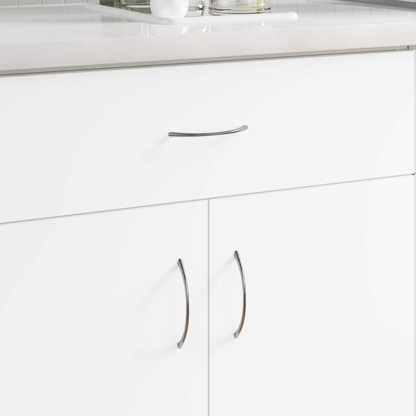 vidaXL Poign&eacute;e 12 pcs Argent&eacute; 107 x 3.6 x 23 mm Acier inoxydable