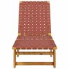 vidaXL Chaises longues rouge bois d'acacia solide et tissu