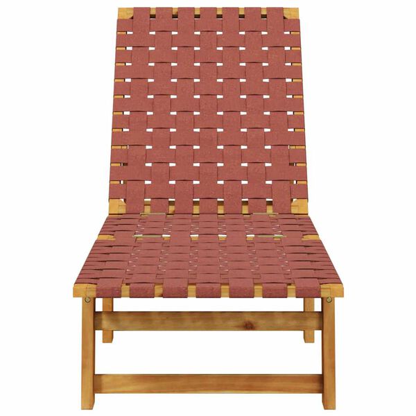 vidaXL Chaises longues rouge bois d'acacia solide et tissu
