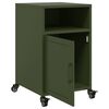 vidaXL Tables de chevet 2 pcs vert olive 36x39x59 cm acier