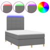 vidaXL Sommier &agrave; lattes de lit matelas LED gris fonc&eacute; 120x190 cm tissu