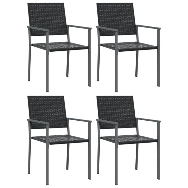 vidaXL Ensemble &agrave; manger de jardin 5 pcs r&eacute;sine tress&eacute;e acier