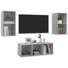 vidaXL Ensemble de meuble TV 3 pcs Gris béton Bois d'ingénierie