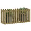 vidaXL Lit sur&eacute;lev&eacute; de jardin design de cl&ocirc;ture bois de pin impr&eacute;gn&eacute;