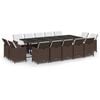 vidaXL Ensemble &agrave; manger de jardin avec coussins 15 pcs R&eacute;sine tress&eacute;e