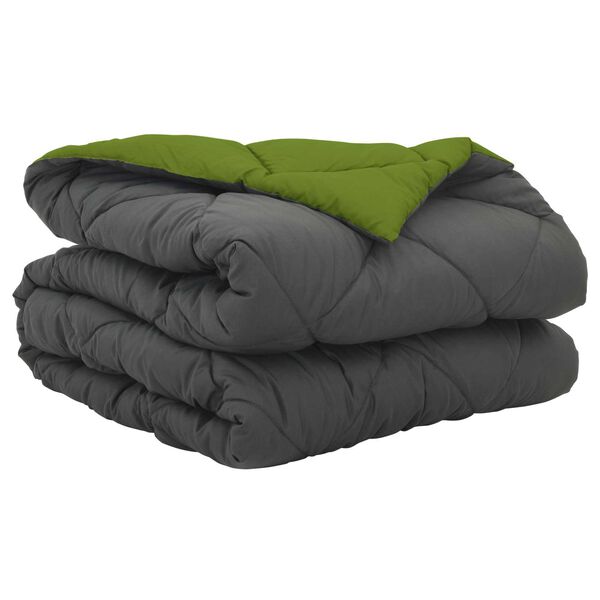 vidaXL Duvet d'&eacute;t&eacute; simple Vert et Anthracite 200 x 140 cm Microfibre