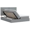 vidaXL Lit de Rangement avec t&ecirc;te de lit Gris clair 200 x 200 cm Tissu