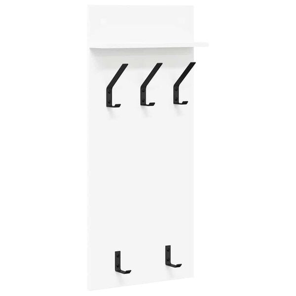 vidaXL Porte-manteau mural Blanc 40 x 10 x 90 cm Bois d'ing&eacute;nierie