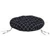 vidaXL Coussin rond motif &agrave; carreaux noir &Oslash; 60 x11 cm tissu oxford