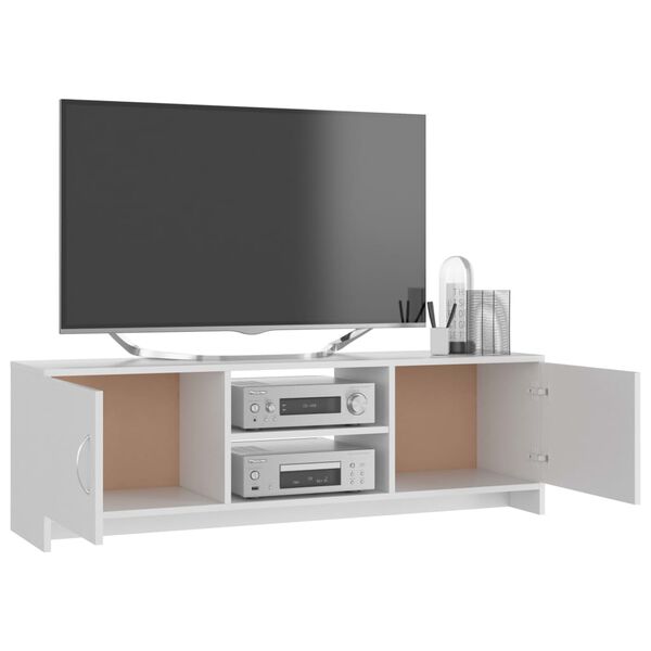 vidaXL Meuble TV Blanc 120 x 30 x 37,5 cm Bois d'ing&eacute;nierie