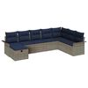 vidaXL Ensemble de canap&eacute; de jardin 8 pcs Gris et marine polyrotin
