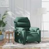 vidaXL Fauteuil inclinable de massage &eacute;lectrique vert fonc&eacute; velours