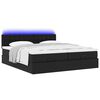 VidaXL Cadre de lit ottoman avec matelas noir 200x200 cm similicuir