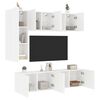 vidaXL Unit&eacute;s murales TV 5 pcs blanc bois d'ing&eacute;nierie