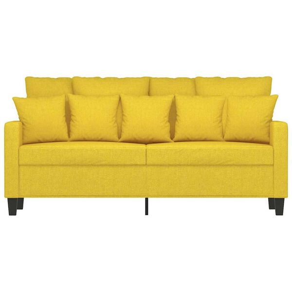 vidaXL Canap&eacute; &agrave; 2 places Jaune clair 140 cm Tissu