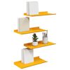 vidaXL &Eacute;tag&egrave;re flottante 4 pcs Jaune moutarde 40 x 18 x 2,5 cm Acier