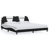 vidaXL Cadre de lit Viana sans matelas noir et blanc 200x200 cm similicuir