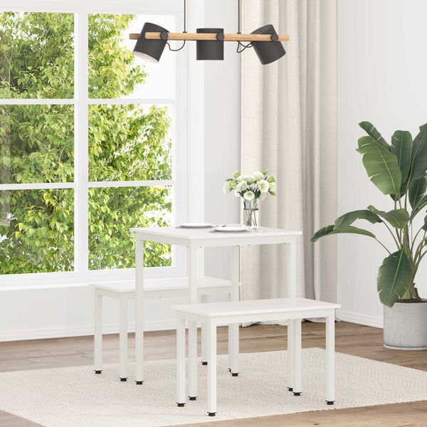 vidaXL Table de salle &agrave; manger / Table de repas Blanc 60 x 60 x 75 cm