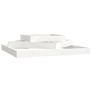 vidaXL Jardini&egrave;re Blanc 112x112x27 cm Bois massif de pin