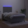 vidaXL Sommier &agrave; lattes de lit matelas et LED Gris fonc&eacute; 120x200 cm