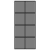 vidaXL Porte coulissante noir 90x205 cm verre trempé aluminium