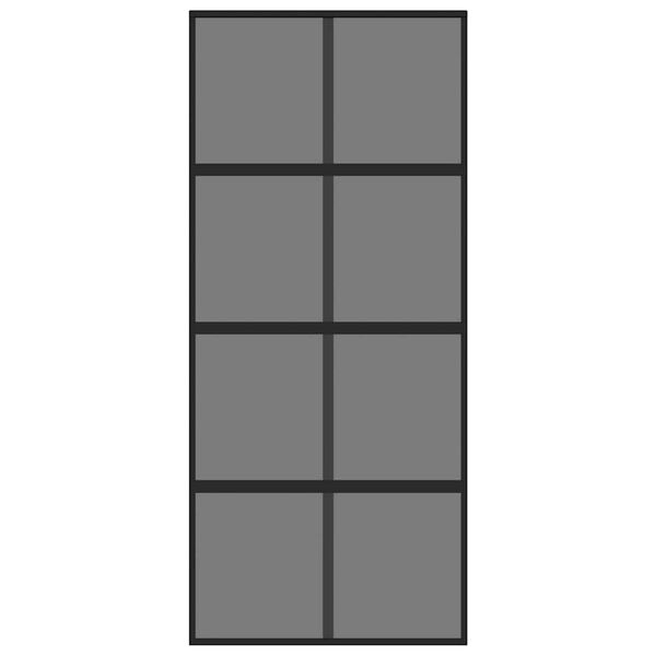 vidaXL Porte coulissante noir 90x205 cm verre trempé aluminium