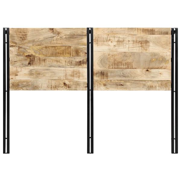 vidaXL T&ecirc;te de lit 140 cm bois massif manguier et fer