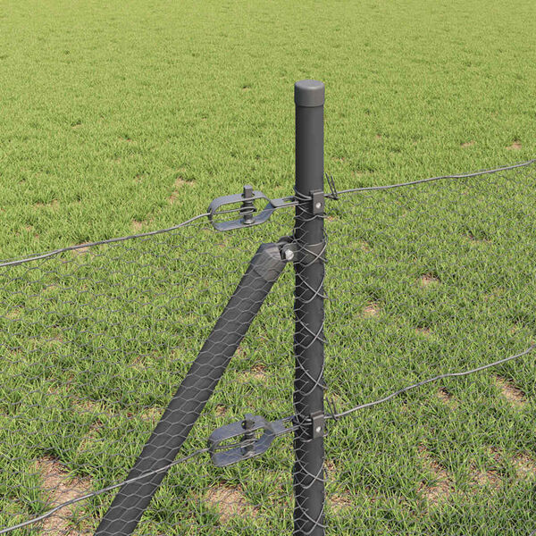 vidaXL Poteau de cl&ocirc;ture. Gris 25 x 0,5 m (maille de 13 mm) Acier