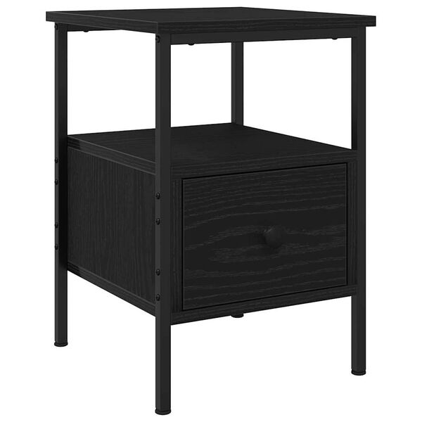 vidaXL Cabinet de chevet Ch&ecirc;ne noir 34 x 36 x 50 cm Bois d'ing&eacute;nierie