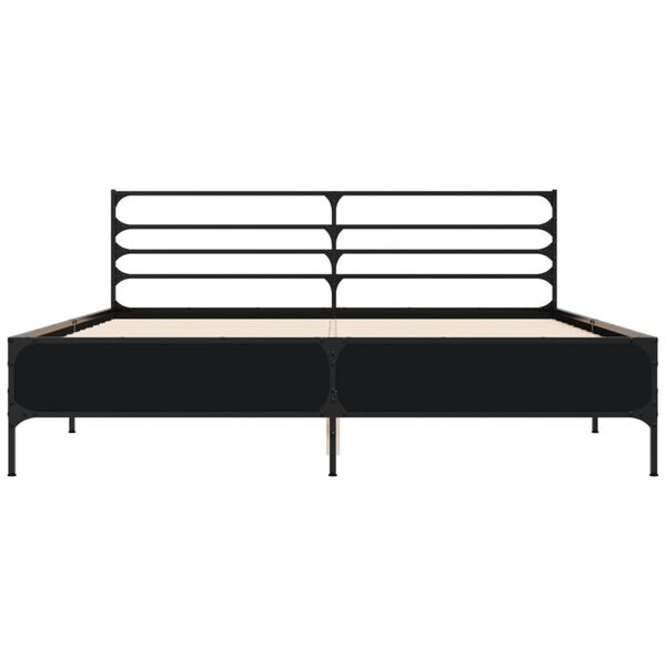 vidaXL Cadre de lit sans matelas noir 150x200 cm