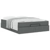 vidaXL Cadre de lit avec matelas avec matelas 2 pcs Gris Foncé tissu