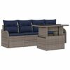 vidaXL Ensemble de canap&eacute; de jardin 5 pc Gris polyrotin