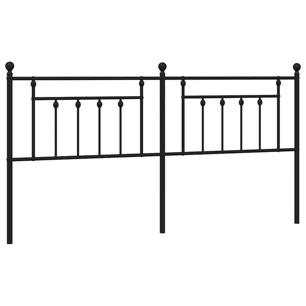 vidaXL T&ecirc;te de lit de remplacement m&eacute;tal noir 193 cm