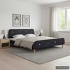 vidaXL Cadre de lit sans matelas gris foncé tissu 160x200 cm