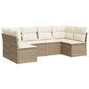 vidaXL Salon de jardin avec coussins 6 pcs beige r&eacute;sine tress&eacute;e