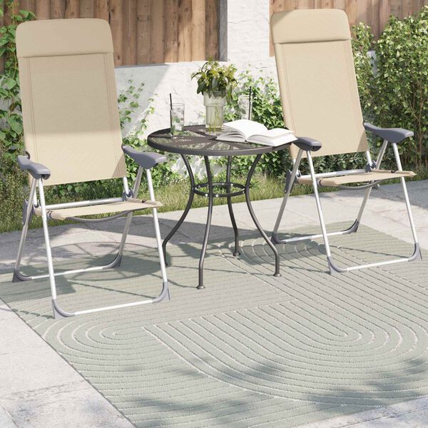 vidaXL Tapis de surface Carr&eacute; PALMERAS Vert 120 x 120 cm Polyester