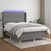 vidaXL Sommier &agrave; lattes de lit matelas LED Gris fonc&eacute; 140x200 cm Tissu