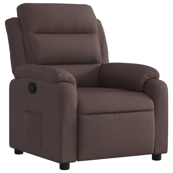 vidaXL Fauteuil inclinable Marron fonc&eacute; Tissu
