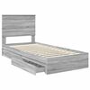 vidaXL Lit de Rangement Gris Sonoma 90 x 190 cm Bois d'ing&eacute;nierie