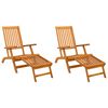 vidaXL Chaise longue inclinable et pliable 2 pc Bois d'Acacia Massif