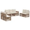 vidaXL Ensemble de canap&eacute; de jardin 7 pc Beige et blanc cr&egrave;me