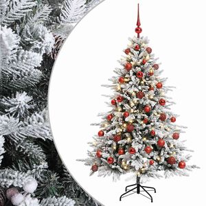 vidaXL Sapin de No&euml;l artificiel avec boules 120 cm 150 LED Blanc chaud